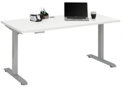 Maja Höhenverstellbarer Schreibtisch 5503 Metall platingrau - weiß matt