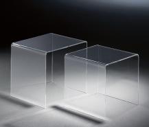 2er-Set Beistelltisch, Acryl-Glas, klar