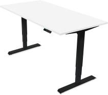 Desktopia Pro X - Elektrisch höhenverstellbarer Schreibtisch / Ergonomischer Tisch mit Memory-Funktion, 7 Jahre Garantie - (Weiß, 160x80 cm, Gestell Schwarz)