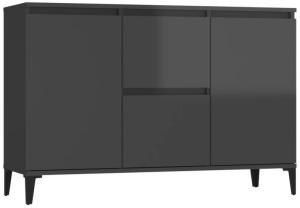 vidaXL Sideboard Hochglanz-Grau 104x35x70 cm Spanplatte