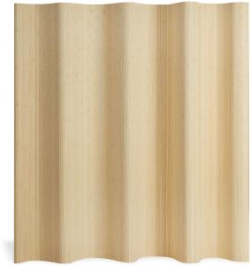 Homestyle4u Paravent Raumteiler, Bambus, natur, 250 x 0,3 x 200 cm (BxTxH)