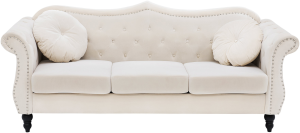 3-Sitzer Sofa Samtstoff beige SKIEN