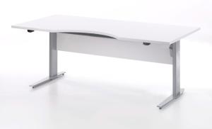 Prisme Schreibtisch weiß und silbergrauer Stahl