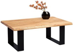 Couchtisch MALAGA Tisch Holz Wildeiche Massivholz Metall