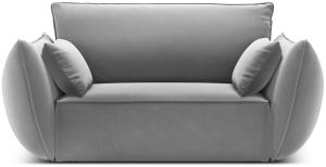 Micadoni Samtstoff Sessel Kaelle | Bezug Grey | Beinfarbe Black Plastic