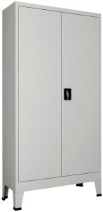 vidaXL Büroschrank mit 2 Türen Stahl 90x40x180 cm Grau, Anzahl Einlegeböden: 4 [145362]