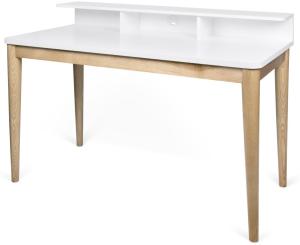 'Xira' Schreibtisch mit Fächern, MDF weiß/ natur, 90 x 120 x 60 cm
