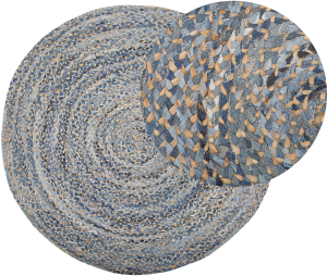 Teppich Baumwolle blau/beige ⌀ 140 cm LEVENTLER