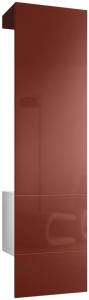 Vladon Garderobe Carlton Set 5, Garderobenset bestehend aus 1 Garderobenpaneel mit integrierter Tür und 1 Kleiderstange, Weiß matt/Bordeaux Hochglanz (52 x 193 x 35 cm)