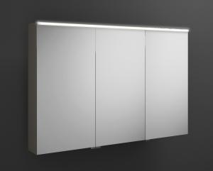 Burgbad Eqio Spiegelschrank mit horizontaler LED-Beleuchtung, 3 Türen, mittlerer Anschlag links, 1200x800mm, SPGS120R, Korpus: Grau Hochglanz - SPGS120RF2010
