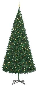 vidaXL Künstlicher Weihnachtsbaum mit LEDs & Kugeln 500 cm Grün, Mit Beleuchtung [3077792]