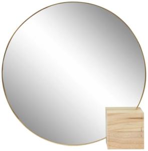 Spiegel mit Träger 40 x 40 cm Stahl/Holz hellbraun