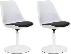 2er-Set 'Ravenna' Stuhl, weiß/schwarz