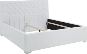 Polsterbettgestell 'Colmar' mit Steppungen, Kunstleder weiß, 140x200