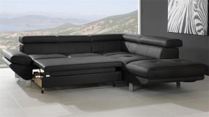 Wohnlandschaft CARRIER Sofa in schwarz mit Bettfunktion