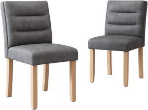 Merax Esszimmerstühle, 2er set, Stühle, moderne minimalistische Wohn- und Schlafzimmerstühle, Stühle mit Eichenbeinrücken, grau