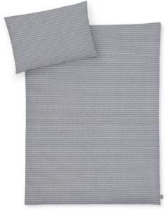 Julius Zöllner Kinderbettwäsche grau, 100 x 135 cm Streifen