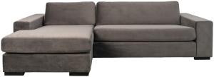 Sofa - Fiep Velvet - Recamiere Links - Grau