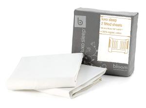 bloom E10311-CW - Alma mattress fitted sheet, coconut white, 2pcs set