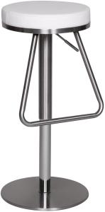 KADIMA DESIGN Barhocker MIS - Höhenverstellbarer Edelstahl-Barstuhl für moderne Inneneinrichtung. Farbe: Weiß