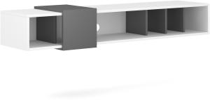 Domando Lowboard Vicenza Modern für Wohnzimmer Breite 150cm, in außergewöhnlichem Design, Weiß Matt und Anthrazit Matt