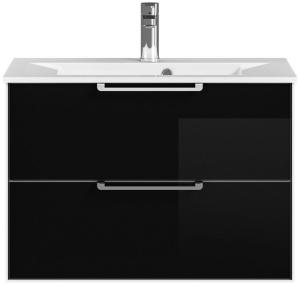 Waschtischunterschrank '3065. 567513', Glas schwarz-Weiß matt