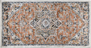 Teppich mehrfarbig 80 x 150 cm orientalisches Muster Kurzflor METSAMOR