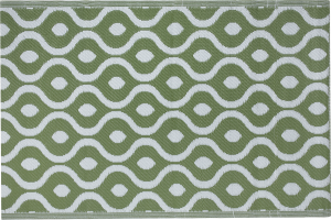 Outdoor Teppich grün 120 x 180 cm marokkanisches Muster zweiseitig Kurzflor PUNE