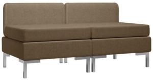 vidaXL Modular-Mittelsofas 2 Stk. mit Auflagen Stoff Braun