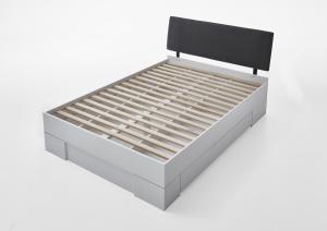 Relita 'Sandro' Bett mit Polsterkopfteil und Lattenrost, weiß, 140 x 200 cm