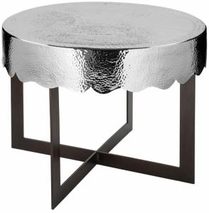 Fink Beistelltisch Carus schwarz, silberfarben Aluminium, vernickelt, Eisen, Metall Höhe 50 cm