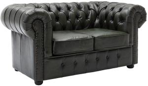 2-Sitzer Sofa 'Chesterfield', Leder grün 156 cm