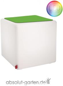 Beistelltisch Cube Outdoor LED Akku (Sitzkissen - grün)