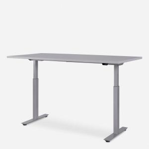 160 x 80 cm WRK21® SMART - Grau Uni / Grau elektrisch höhenverstellbarer Schreibtisch