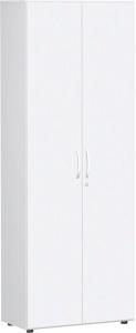 Garderobenschrank mit ausziehbarem Garderobenhalter, 80x42x216cm, Weiß Weiß