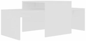 2er-Set Couchtisch, Spanplatte weiß 100 x 48 x 40 cm