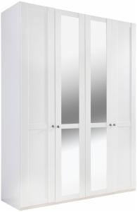 Kleiderschrank Newport Drehtürenschrank 4-türig 180x58x208cm weiß Spiegel