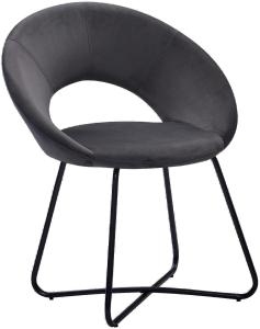 Esszimmerstuhl Design-Sessel Samt anthrazit Metallbeine schwarz LENNY 524422