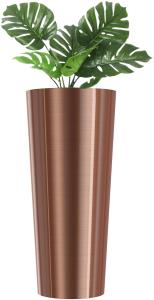 wuuhoo® Pflanzkübel Holly in Silber & Roségold aus Edelstahl - wetterfeste Bodenvase, Blumenkübel frostbeständig für Innen & Außen mit Pflanzeinsatz, Pflanzentopf - Maße: roségold: 49 x 110 cm