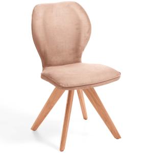 Niehoff Sitzmöbel Colorado Trend-Line Design-Stuhl Kernbuche/Polyester - 180° drehbar Nirvana beige