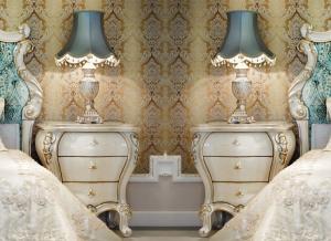Casa Padrino Luxus Barock Nachtkommoden Set Creme / Gold 60 x 55 x H. 68 cm - Prunkvolle Massivholz Nachttische - Barock Schlafzimmer Möbel