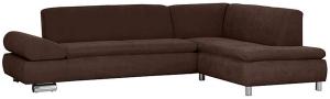 Sofa 2,5-Sitzer links mit Ecksofa rechts PALM BAY-23 Veloursstoff Farbe braun Sitzhärte weich B: cm T: cm H: 76cm