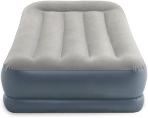 Intex 'Pillow Rest Raised' Single-Luftbett, inkl. Tragetasche, mit integrierter Pumpe, grau