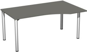 PC-Schreibtisch '4 Fuß Flex' rechts, 160x100cm Graphit / Silber