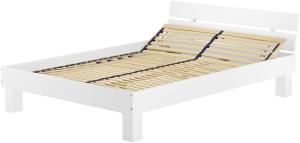 Erst-Holz Französisches Bett Futonbett Doppelbett 160x200 Massivholzbett Buche waschweiß V-60. 86-16W inkl. Federholzrahmen