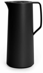 EMSA Motiva Isolierkanne, Isokanne, Kanne, Kaffeekanne, Edelstahl, Glas-Isolierkolben, Schwarz, 1 L, N41707