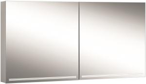 Schneider GRACELINE LED Lichtspiegelschrank, 2 Doppelspiegeltüren, 140x70x12cm, 116. 540, Ausführung: EU-Norm/Korpus silber eloxiert - 116. 540. 02. 50