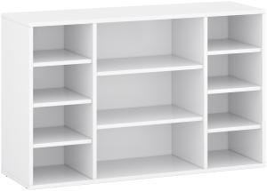 Domando Bücherregal Misano Modern für Wohnzimmer Breite 104cm, versetzte Regalböden in Weiß Matt