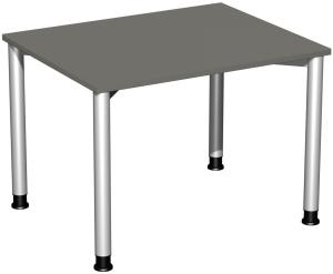 Schreibtisch '4 Fuß Flex' höhenverstellbar, 100x80cm, Graphit / Silber