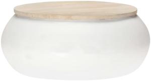 vidaXL Couchtisch Weiß 68x68x30 cm Massivholz Mango